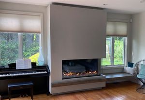 Flare: Right Corner 60" Fireplace with 24" High Glass
