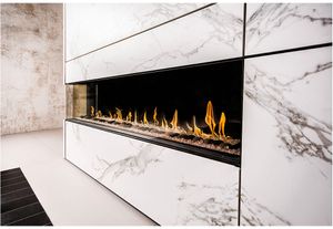 Flare: Left Corner 100" Fireplace with 30" Extra High Glass