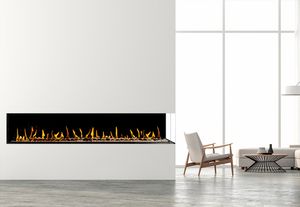 Flare: Right Corner 100" Fireplace with 16" Glass