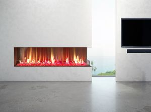 Flare: Vent-Free Right Corner 100" Outdoor Fireplace - 24" High Opening