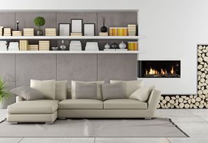 Flare: Left Corner 45" Fireplace with 30" Extra High Glass